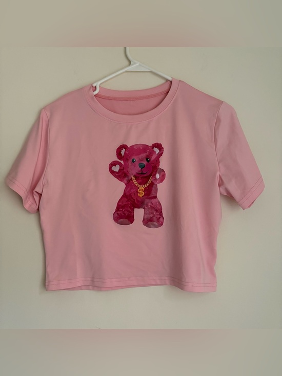 Tops - Teddy Bear Large Graphic Crop Top